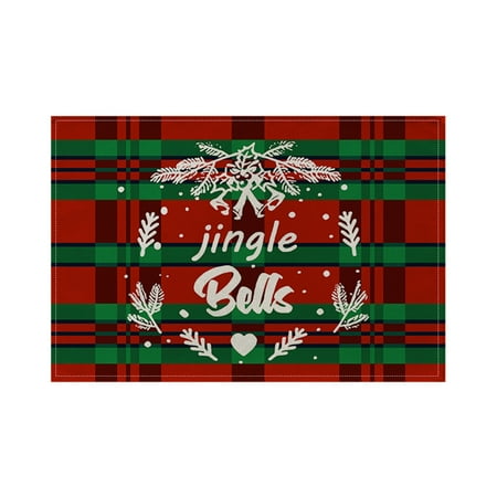 

MERILER Western Style Christmas Placemats - Non-Slip Water and Greaseproof Heat Insulating Table Mat for Holiday Decorations