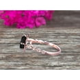 thumbnail image 3 of 10k Rose Gold Black Diamond Moissanite Halo Engagement Ring With Cushion Cut 2.05 Carat Milgrain Art Deco, 3 of 6