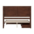 thumbnail image 4 of Clayton Queen Wood Platform Bed with Panel Footboard & Storage Drawers in Walnut, 4 of 5