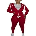 thumbnail image 1 of Ensemble de Survêtement 2 Pcs pour Femmes, Tenue de Jogging, Chandail à Capuchon et Pantalon de Survêtement, Vêtement de Sport, 1 of 6