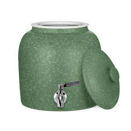 Geo Sports Porcelain Ceramic Lead Free 5 Gallon Capacity Water Dispenser, Faucet with Included Lid