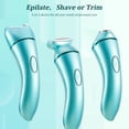 thumbnail image 2 of Depiladora YHC para mujer, depiladora facial y corporal 3 en 1, afeitadora eléctrica húmeda y seca para piernas, brazos y bikini, inalámbrica, impermeable, recargable por USB (azul), 2 of 7