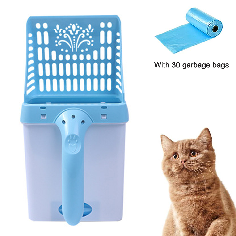 Cat Litter Scoop Mdtrade Scooper and 50 Count Refill Bag Bundle Blue