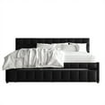 thumbnail image 3 of Castle Place Modern Velvet Upholstered Twin Daybed with Trundle, Black, 3 of 7