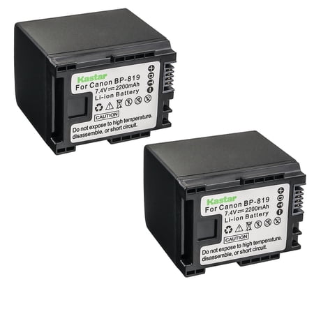 Kastar 2-Pack BP-819 Battery 7.4V 2200mAh Replacement for Canon VIXIA HF M32 HFM32 VIXIA HF M36 HFM36 VIXIA HF M300 HFM300 VIXIA HF M301 HFM301 VIXIA HF M306 HFM306 Camera