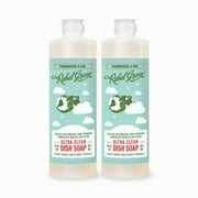 Rebel Green Super Deluxe Dish Soap - Natural Dishwashing Soap - Liquid Dish Detergent - Sustainable Dish Liquid Scented with Frankincense & Pine - (16oz 2-Pack)
