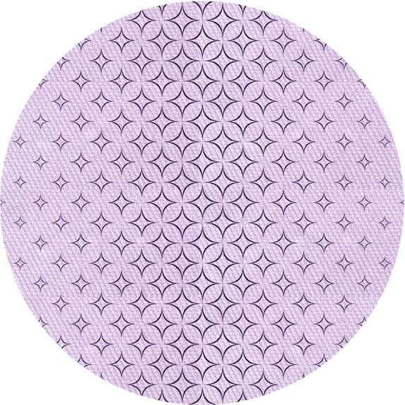 Ahgly Company Indoor Round Patterned Orchid Purple Area Rugs, 4' Round
