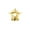 Gold-1, variant on Copper Zirconia Star and Heart Cutout Tooth Grillz Single Piece, Gold or Silver Tone Hollow Design, Iced Hip Hop Party Dental Jewelry for Men & Women