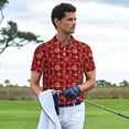thumbnail image 3 of Balery Snowflakes On A Buffalo Plaid Camisa Polo de Hombre con Estampado, de Manga Corta y Tejido Medio, Camisa Tipo Golf Polo-4X-Large, 3 of 6