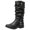 3-Black, variant on Leozcaa Women's Knee-High Boots Pointed Toe Mid Chunky Heel Pull On Slouchy Wide Calf Boots with Zippers