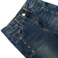 thumbnail image 6 of KIDSCOOL SPACE Girls Wide-leg Jeans,Baggy Stretchy Denim Pants with Metal Rivet Decoration,Blue,4-5 Years, 6 of 6