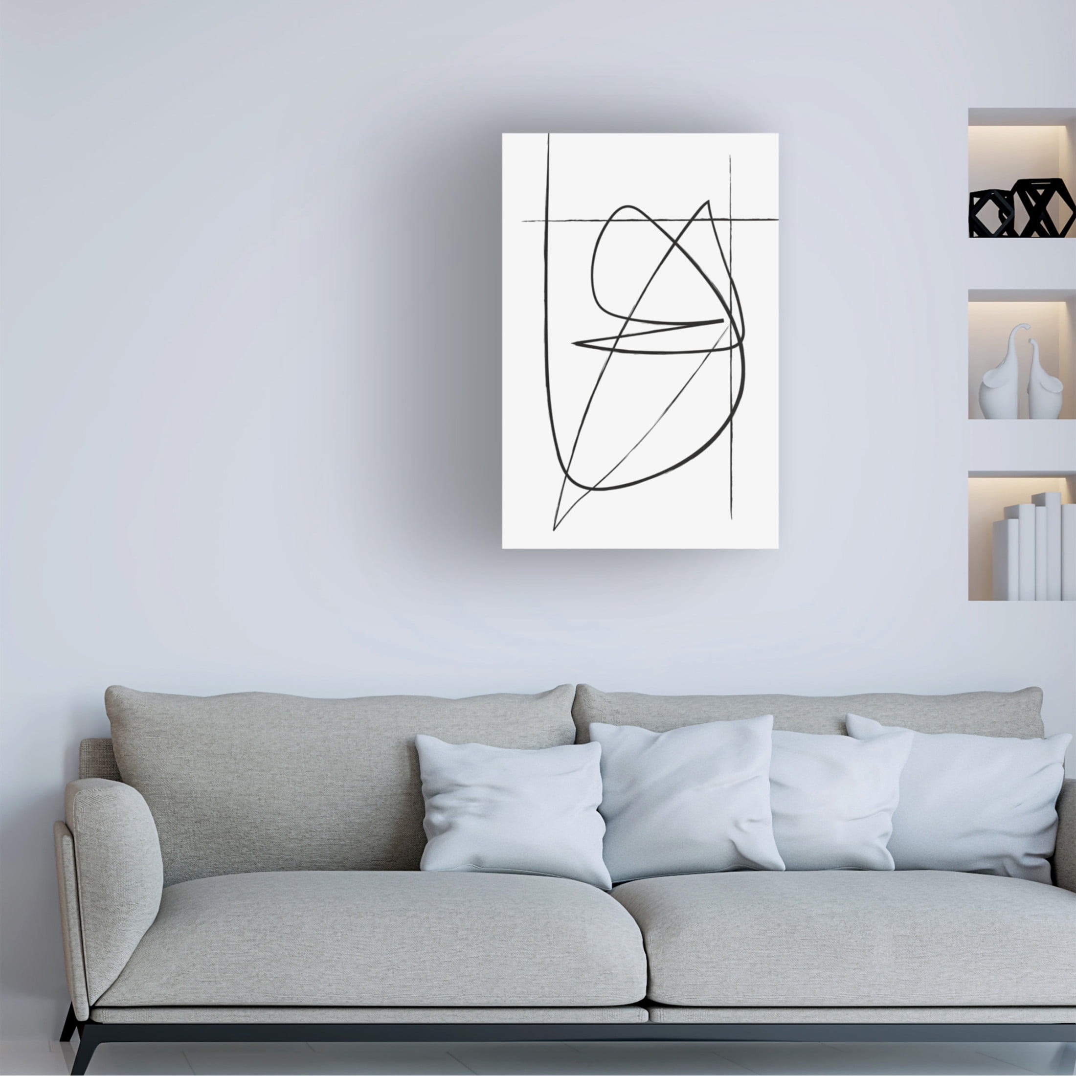 Trademark Fine Art Oju Design Off White Lines Canvas Wall Art