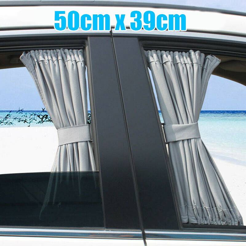 2x Luxury Beige VIP Car Van SUV Curtains UV Sunshade Visor Universal Best 