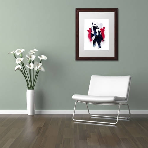 Trademark Fine Art 'Michonne' Canvas Art by Robert Farkas, White Matte, Wood Frame