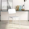 thumbnail image 5 of Costway Modern Dining Chairs Set of 4 with Tilted Backrest & Sturdy Metal Legs Plastic White, 5 of 10
