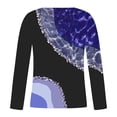 thumbnail image 5 of Blusa informal de manga larga para mujer, blusas con hombros descubiertos, blusas sueltas estampadas Pompotops FGAJ20143, 5 of 5