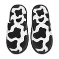 thumbnail image 1 of Fotbe Cow Print Black White Pantuflas Peludas para Mujer con Estampado, Zapatillas de Peluche, Zapatos de Invierno para Casa, Uso Interior y Exterior-Large, 1 of 8