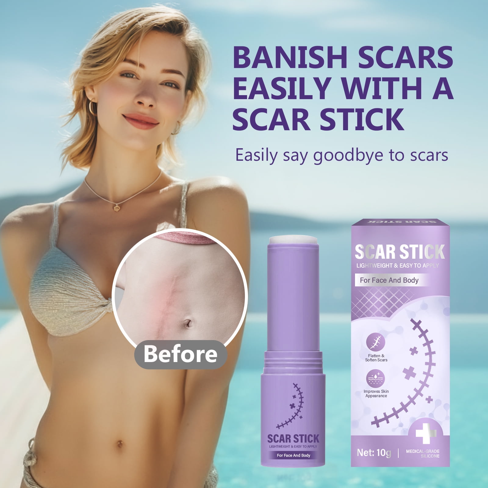 Keloid Bump Removal, Silicone Scar Gel for Keloid Scar Treatment, Acne Scar Treatment, and Scar Cream for Surgical Scars