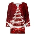 thumbnail image 5 of Christmas Sweaters for Women Sweatshirt Crew Neck Fashion Hoodies & Sweatshirts Long Sleeve Crop Top Black, 5 of 5