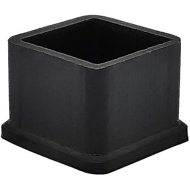 Paquete de 16 protectores de goma para patas de silla o mesa, gruesos, 2,5 x 2,5 cm (1 x 1 pulgada), cuadrados, negros