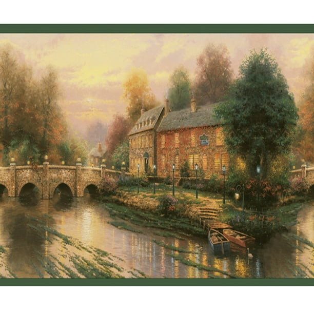 879311 Thomas Kinkade Lamplight Inn Wallpaper Border - Walmart.com