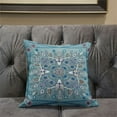 thumbnail image 5 of Paisley Leaf Geo Duo Indoor/Outdoor Pillow in Muted Blue Beige White 18x18, 5 of 6