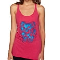 thumbnail image 1 of 3D Blue Skulls Trendy | Womens Fashion Premium Tri-Blend Racerback Tank Top, Shocking Pink, Small, 1 of 4