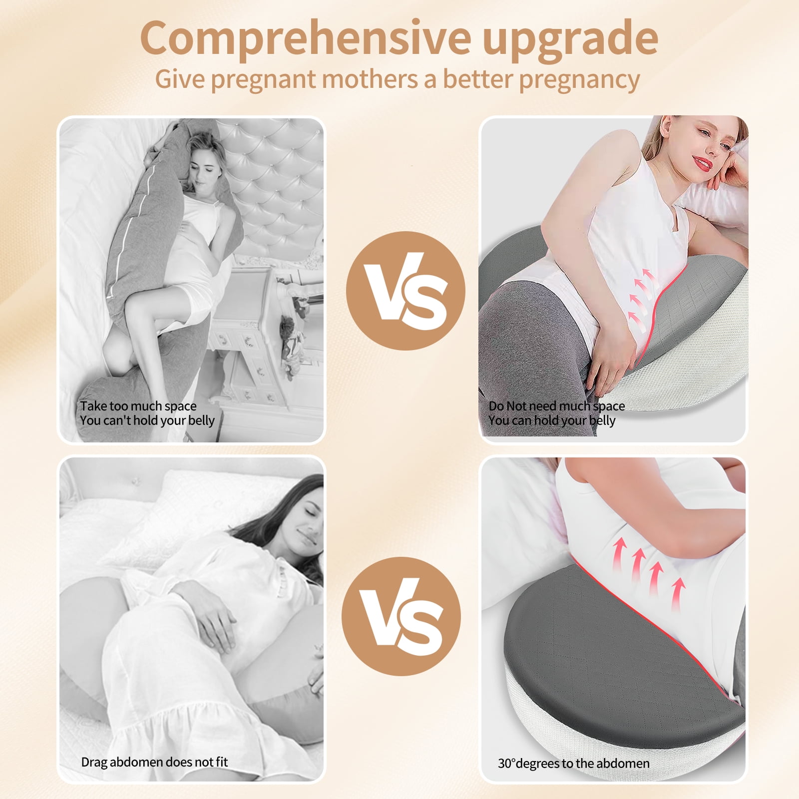 AMTPM Pregnancy Pillows for Sleeping, Upgraded Memory Foam Maternity Pillow, Pregnancy Body Pillow for Pregnant Women with Cooling Removable, Washable Cover, Support for Belly