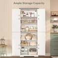 thumbnail image 3 of Armoire de Rangement Style Ferme Haute, Garde-Manger Autoportant de 66,9 Pouces avec 4 Portes et Tablettes Ajustables, Armoire de Cuisine Blanche, 3 of 5