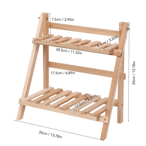 2 Tiers Plant Stand Bamboo Indoor Tabletop Bamboo Succulent for Window Sill Plant Shelf Rack Flower Pot Holder