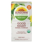Sundown Organics - Sweet Dreams Herbal Complex, Sleep Easy and Wake Refreshed, 100% Non-GMO, USDA Certified Organic, 30 Tablets
