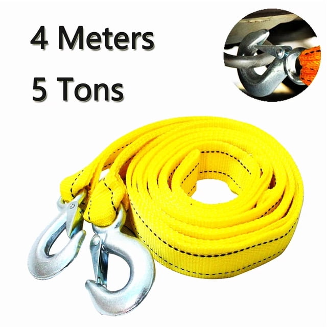 1 Pcs 3M/4M Car Tow Cable Heavy Duty 3Ton/5Ton Trailer Rope Towing Pull Rope Strap Hooks Van Road Recovery Car Accessories,4M 5Ton