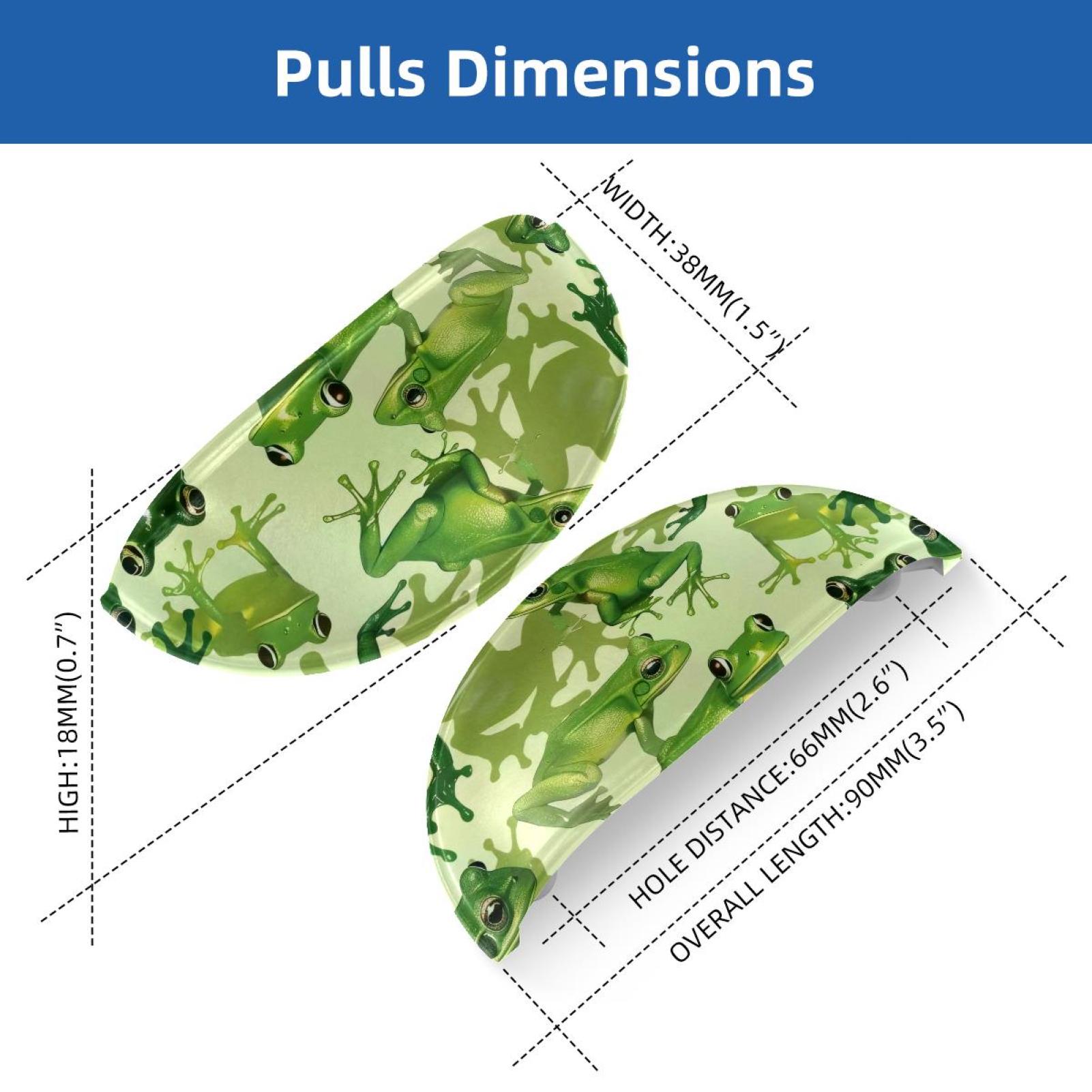 PhooArto 6 Pcs Cup Drawer Pulls, Green Froggy Pattern Shell Shape Handles Cabinet Knobs for Dresser Cupboard Closet Wardrobe with Screws