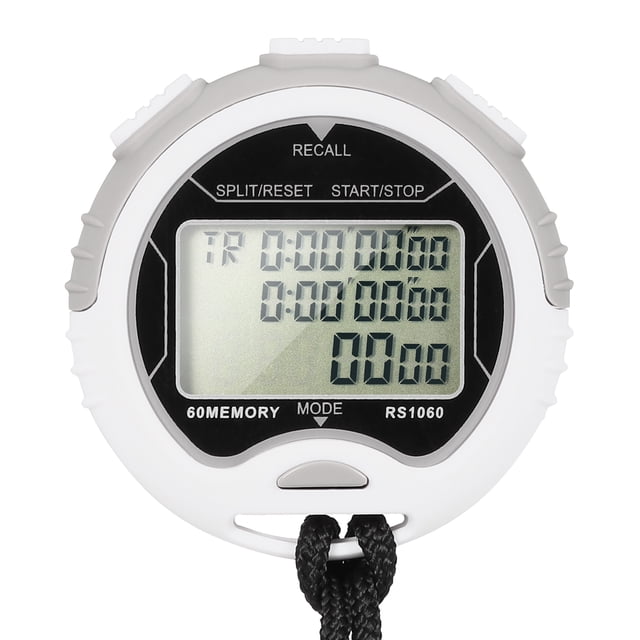 Professional Digital Stopwatch Timer Waterproof Digital Handheld LCD Timer Chronograph Sports Counter with Strap for Swimming Running Football Training
