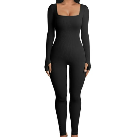 

Jumpsuits Bodysuit For Women Women Yoga Jumpsuits Workout Ribbed Long Sleeve Sport Jumpsuits Body Suits Women Clothing Underwear Pajamas Lingerie For Women
