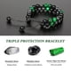 thumbnail image 2 of Pulseras de ojo de tigre verde para hombres, mujeres, pulsera de protección triple curativa, pulseras de cuentas de cristal de obsidiana de hematita natural de 8 mm que traen suerte y salud, 2 of 4