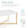 thumbnail image 2 of Best Choice Products 44in Rectangular Coffee Table, Living Room Accent Table w/ Faux Marble Top - White/ Bronze Gold, 2 of 7