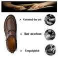thumbnail image 3 of Men's Casual Loafers Breathable Non-slip Driving Shoes Comfortable Walking Shoes Business Leather Shoes Gray 6.5 US, 3 of 7