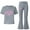 1#Grey, variant on Big Girls Outfits New York Print Short Sleeve T Shirt Flared Pants Set, Sizes 10-11