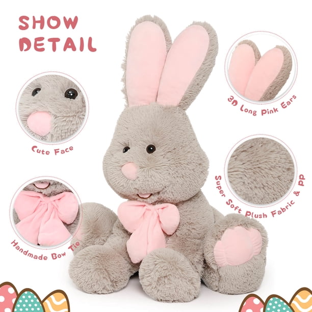 MorisMos Giant Bunny Stuffed Animal 31.5" Cute Soft Rabbit Plush Toys MorisMos Giant Bunny Stuffed Animal 31.5" Cute Soft Rabbit Plush Toys - Image 3