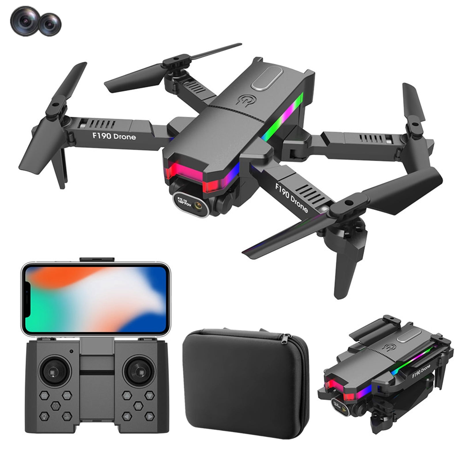 ESULOMP Mini Drone with 1080P HD FPV Camera Remote Control Toys Gifts for Boys Girls with Altitude Hold Headless Mode Start Speed Adjustment with Two Battery