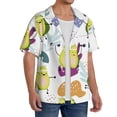thumbnail image 4 of Honeii 's Orange Green Avocado for men's short-sleeved button-up collared shirt featuring a pocket, perfect for beach vacations, and travel adventures., 4 of 5