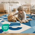 thumbnail image 4 of ODIKA 4'x6' Blue Abstract Geometric Contemporary Washable Area Rug Modern Overlapping Shapes Interlocking Forms Mid Century Style Artistic Pet Friendly, Non-Shedding for Bedroom, Reading Nook, 4 of 7