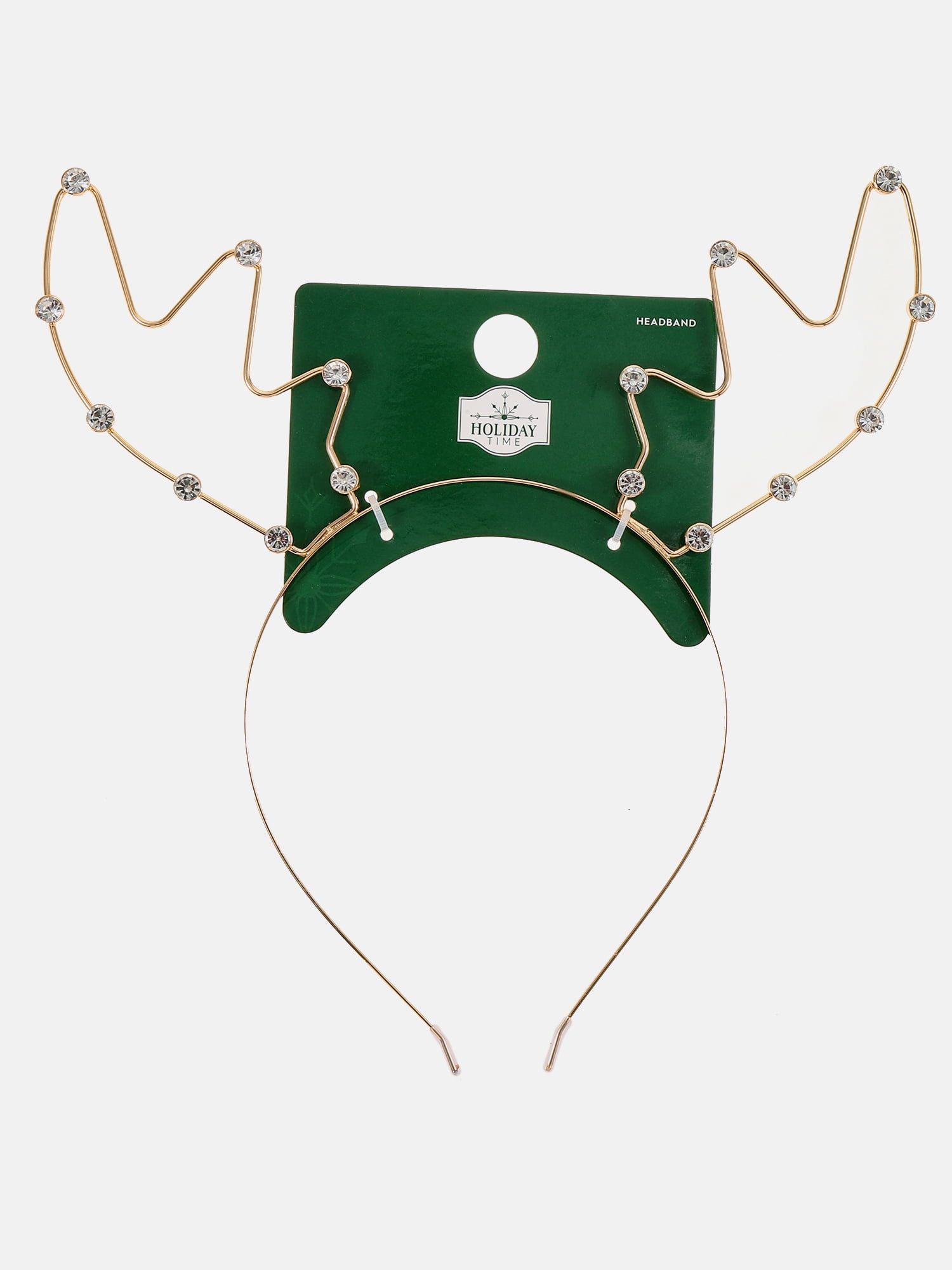 Way to Celebrate Women's Gold Metal Reindeer Antler Headband, 1 Piece, One Size Fits Most