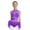 Purple, variant on Girls Feather Skirt Leotard Latin Jazz Dance Dress Color Block Sleeveless Jumpsuit with Rhinestones Cutout Back Blue 8