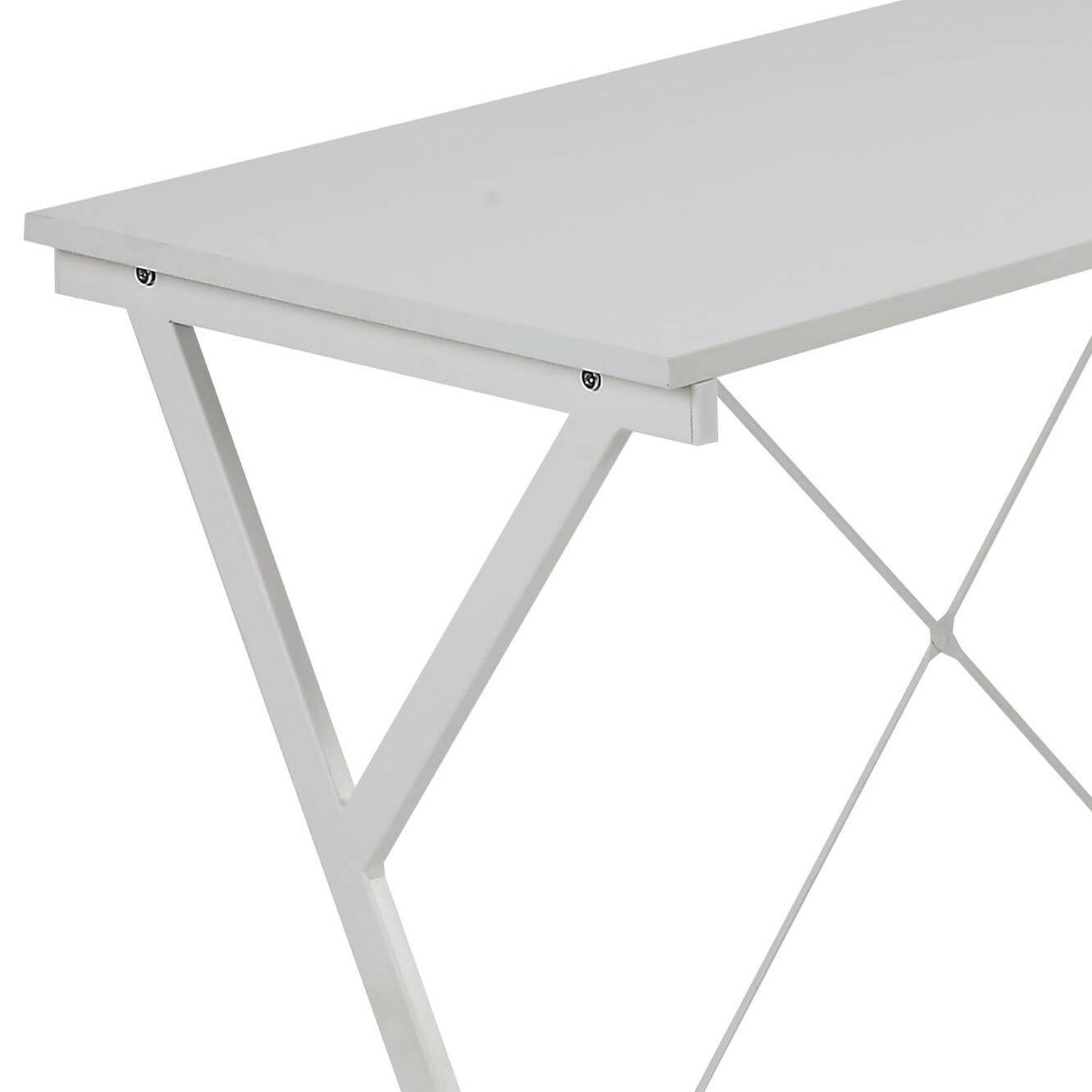 L-Shaped Computer Desk with CPU Holder, Two Spacious Desktop Surfaces, X-Shape Metal Frame Base, Wood and Metal, 62.5 in, for Home Office and Small Rooms