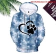 thumbnail image 2 of Sudadera con capucha con estampado de pata de perro para mujer, estilo informal, para invierno y otoño, chaqueta con capucha para adolescente, 2 of 4