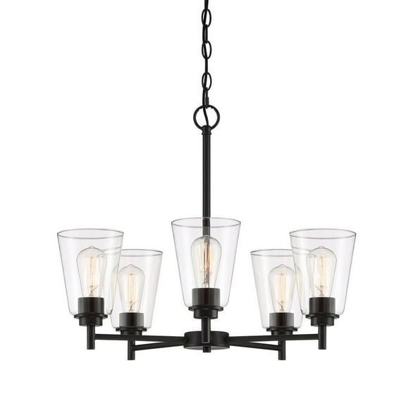 95785-MB-Designers Fountain-Westin - Five Light Chandelier-Matte Black Finish -Traditional Installation