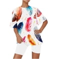 thumbnail image 2 of Sakmal Pajamas for Women Set Shorts Pant Elbow-Length Loose Fit Graphic Comfy Sleepwear Tops, 2 of 6