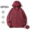 thumbnail image 3 of Men's Thin Style Full Zip Sun Protection Clothing Outdoor Zipper Pockets Fitted Hooded Fishing Hiking Coat, 3 of 5